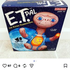 1982 E.T. The Extra-Terrestrial Movie Pal Inflatable 3 foot Brand New In Box